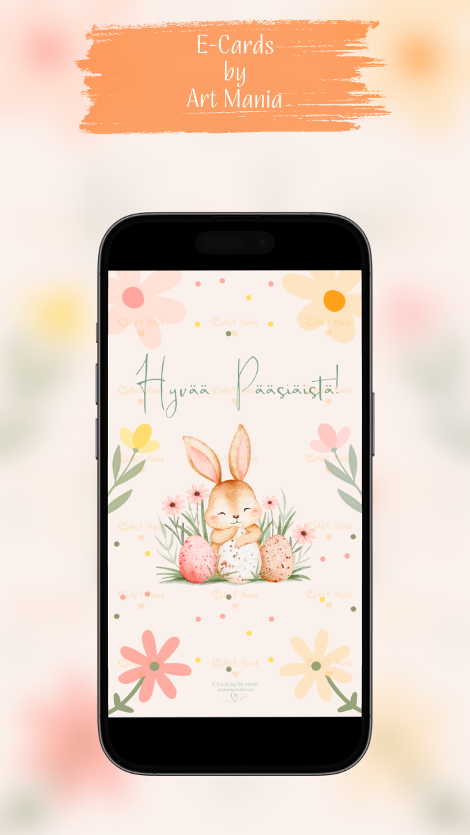 Happy Easter. Soft Beige E-Card