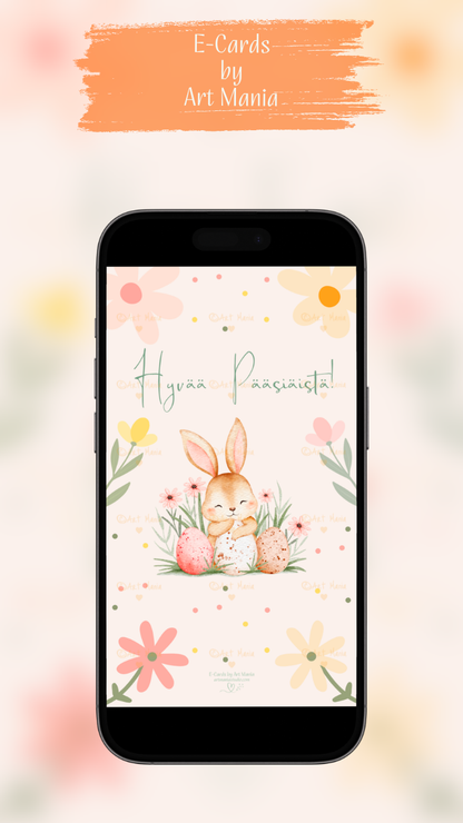 Happy Easter. Soft Beige E-Card