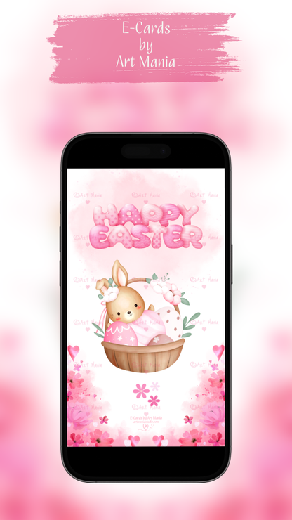 Happy Easter. Pink E-Card