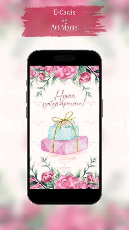 Gift boxes. Birthday E-Card