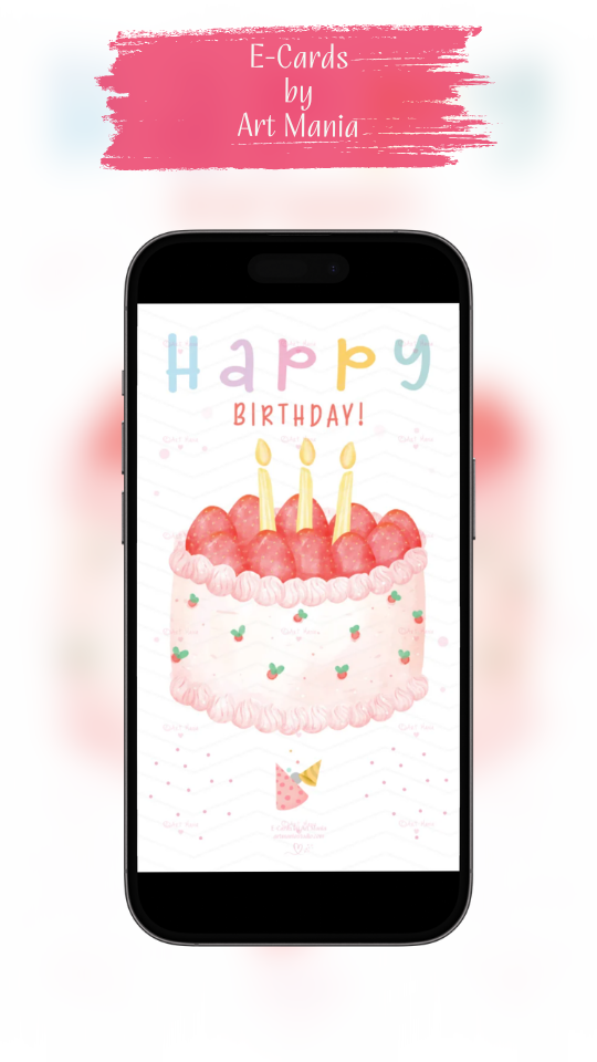 Birthday cake. E-Card