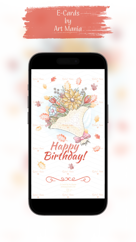 Autumn bouquet. Birthday E-Card
