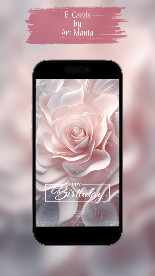 Birthday rose. E-Card