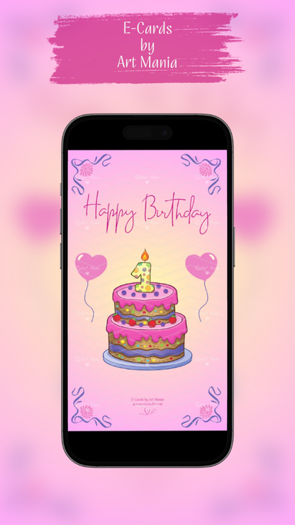 One year. Birthday E-Card