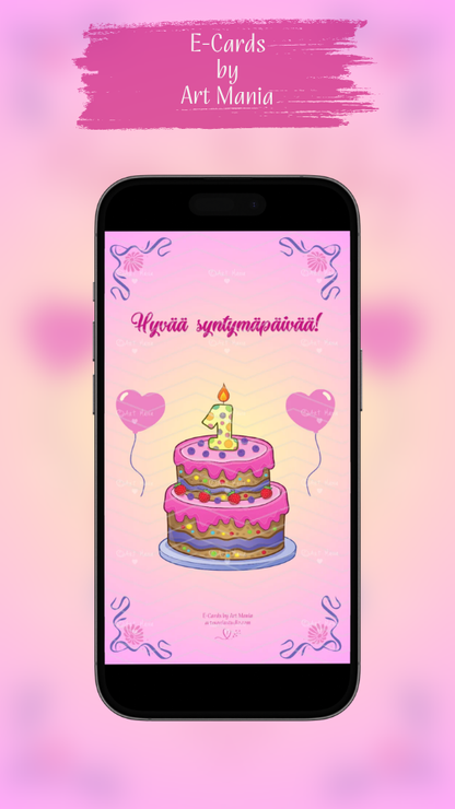 One year. Birthday E-Card