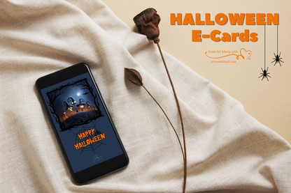 Halloween scary night. E-Card