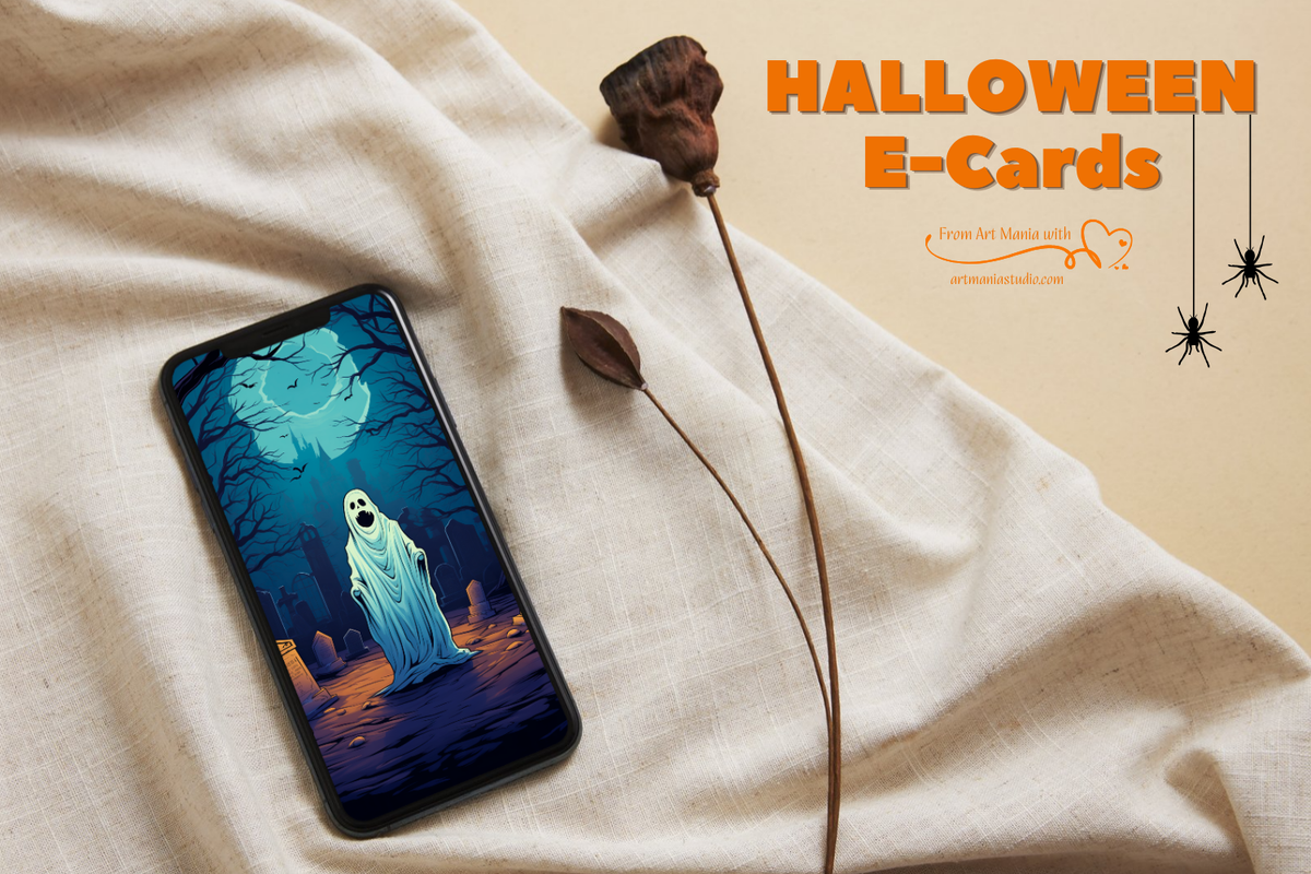 Halloween Ghost. Animated E-Card