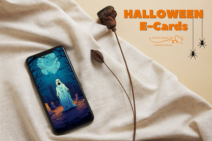 Halloween Ghost. Animated E-Card