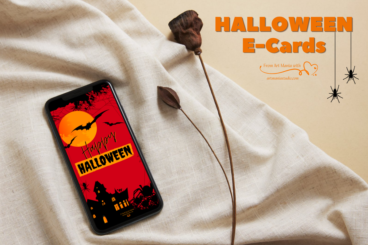 Red Halloween night. E-Card