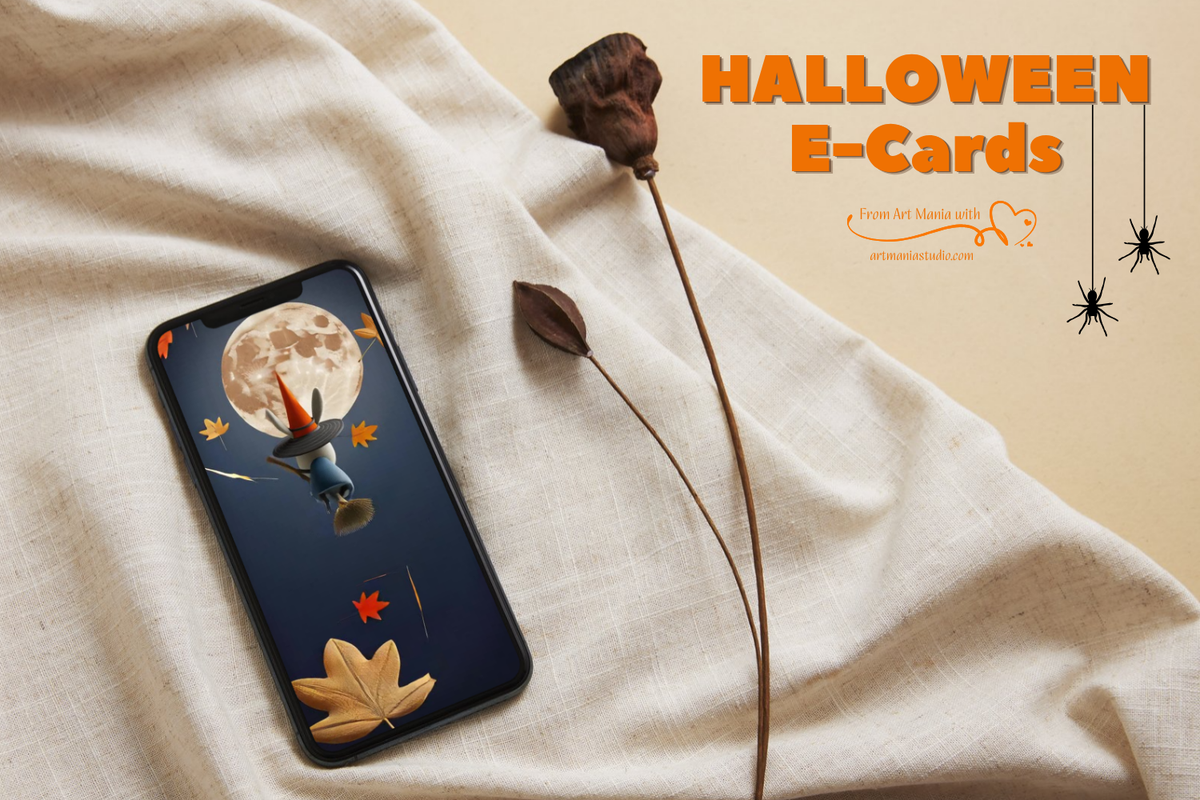 Halloween Unicorn. Animated E-Card