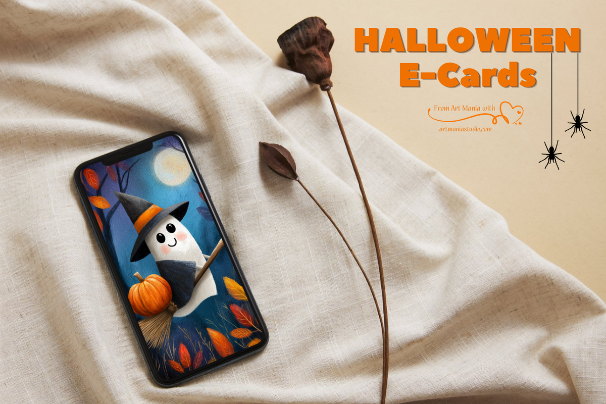 Cute Halloween Ghost. Animated E-Card