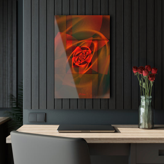 Red Flower. Print Under Acrylic Glass