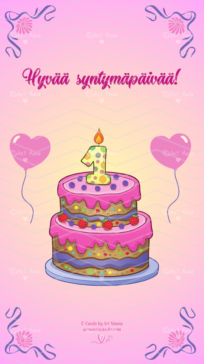 One year. Birthday E-Card