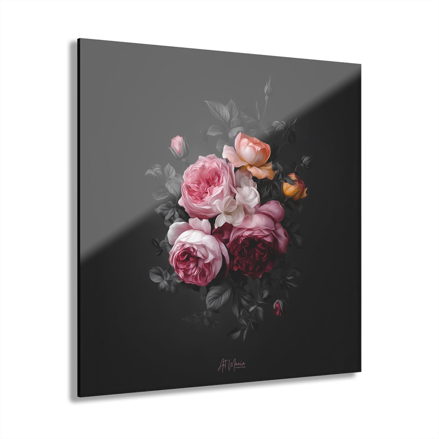 Elegant flowers.  Print Under Acrylic Glass