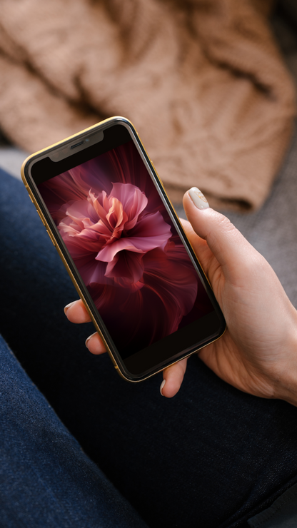 Chic bordo flowers. Mobile wallpapers. Set of 3 Images
