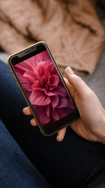 Chic bordo flowers. Mobile wallpapers. Set of 3 Images