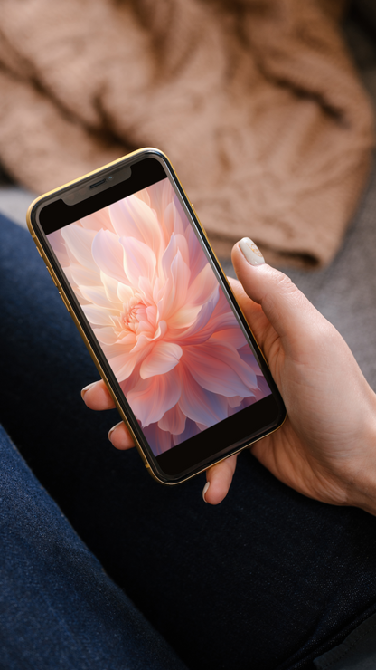 Abstract flowers. Mobile wallpapers. Set of 3 Images