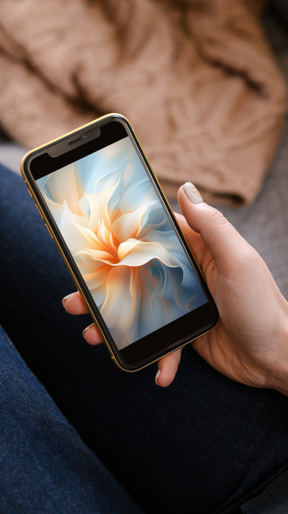 Abstract flowers. Mobile wallpapers. Set of 3 Images