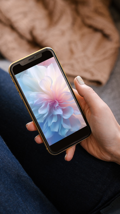 Abstract flowers. Mobile wallpapers. Set of 3 Images