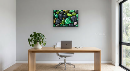 Emerald and black stones