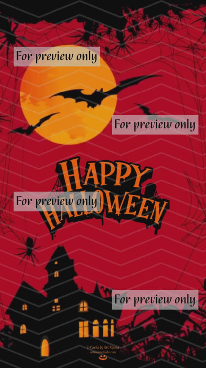 Red Halloween night. E-Card