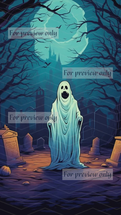 Halloween Ghost. Animated E-Card