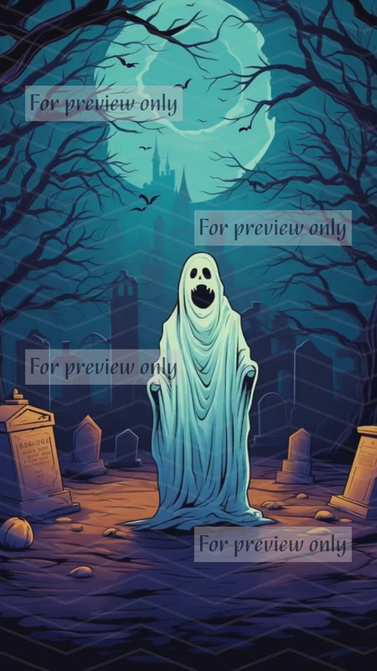 Halloween Ghost. Animated E-Card