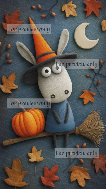 Halloween Unicorn. Animated E-Card