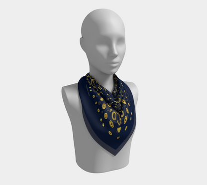Deep Blue Abstract Scarf