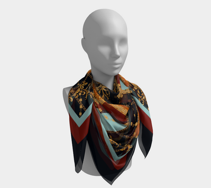 Autumn blues. Bordo with black. Scarf