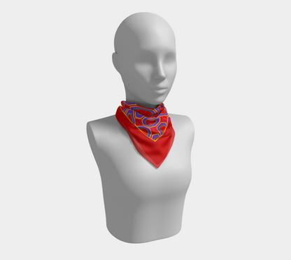 Colorful rings. Red Scarf