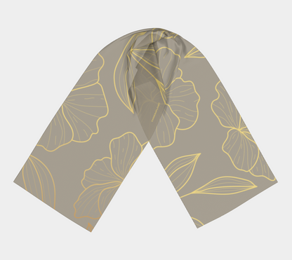 Golden flowers. Long Scarf