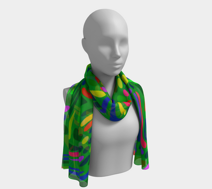 Happy summer. Green Long Scarf - Exclusive design by Art Mania!