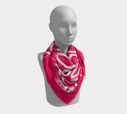 White rings. Pink Scarf