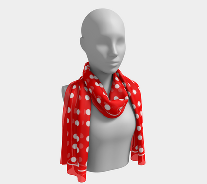 Circles. Red Long Scarf - Exclusive design by Art Mania!