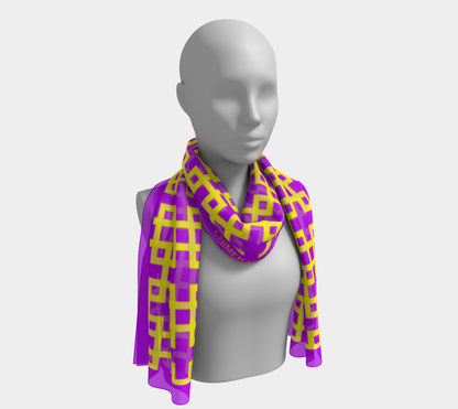 Square pattern. Violet Long Scarf - Exclusive design by Art Mania!