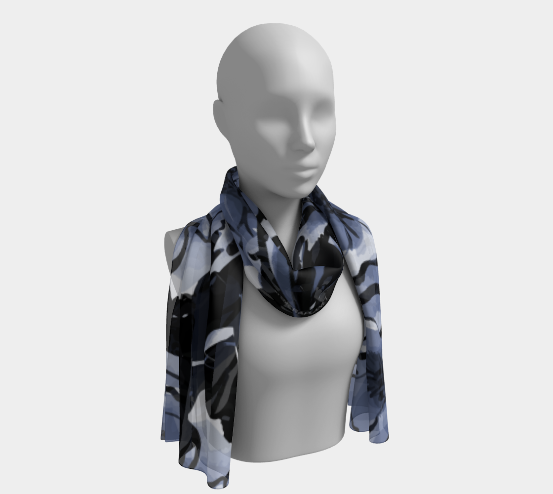 Indigo flowers. Long Scarf
